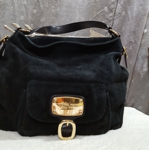 Michael Kors Black Suede 'Hudson' Hobo